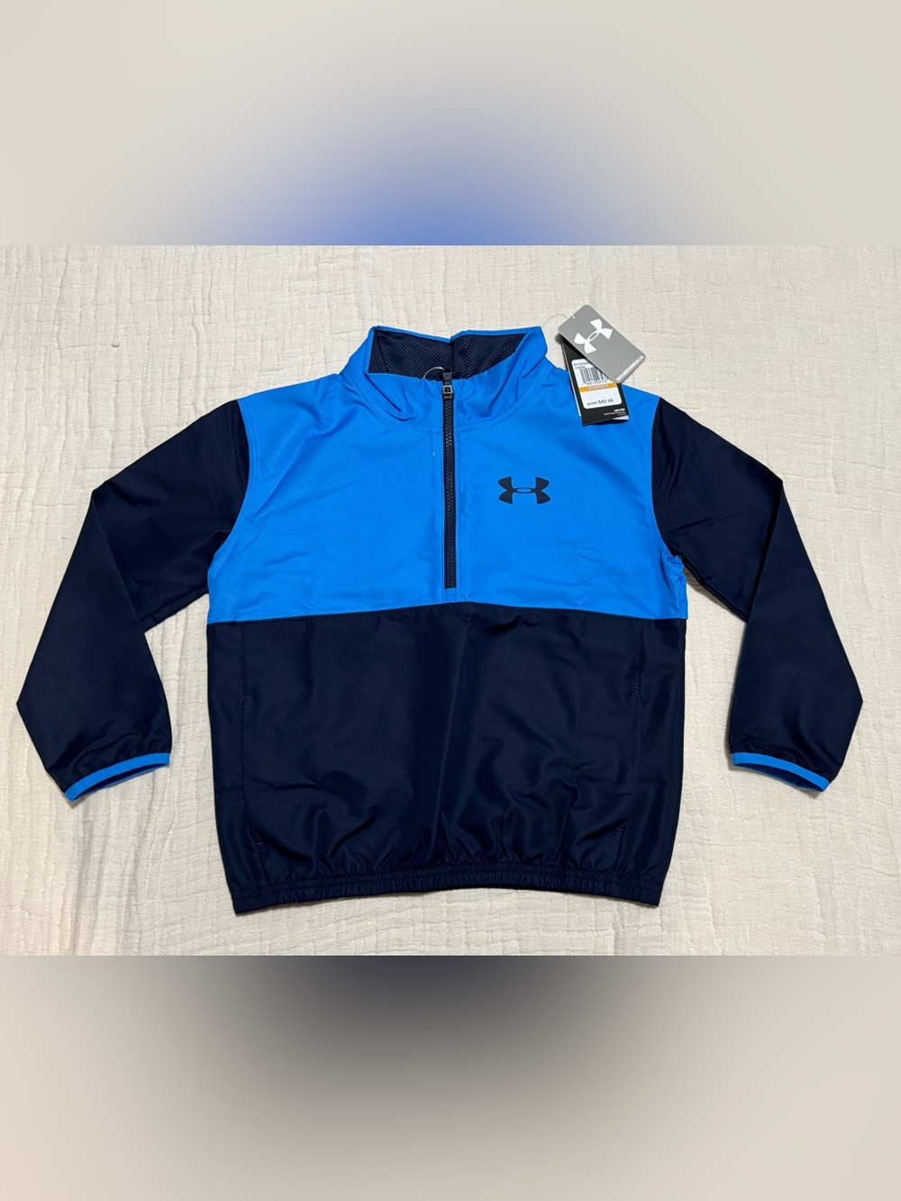 Under Armour Blue & Navy Half-Zip Pullover Hoodie youth size small